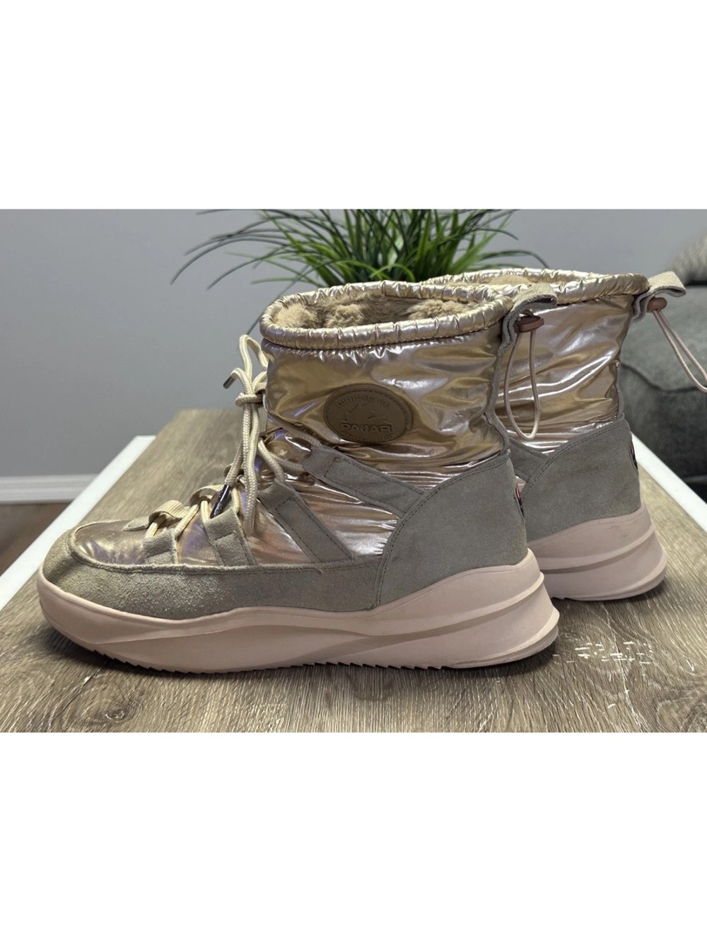 Women’s PAJAR Aviva Rose Gold Faux Fur-Lined Waterproof Boots Size 8-8.5